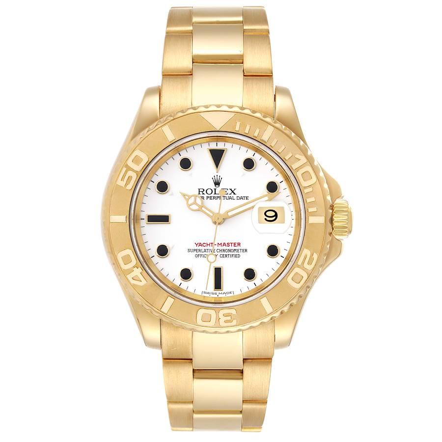 Rolex Yachtmaster Yellow Gold White Dial Mens Watch 16628 For Sale at ...