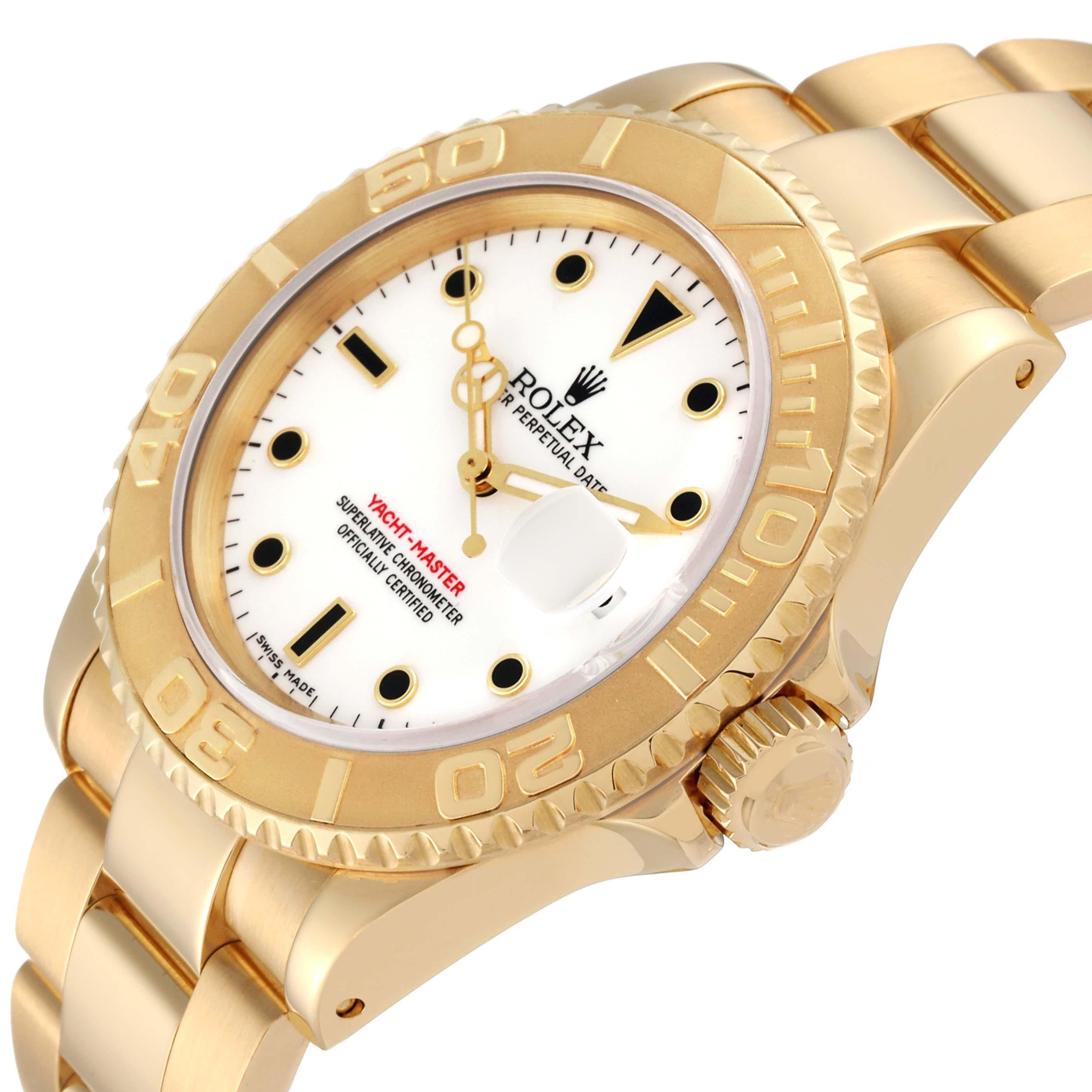 Men's Rolex Yachtmaster 40mm Yellow Gold White Dial Mens Watch 16628