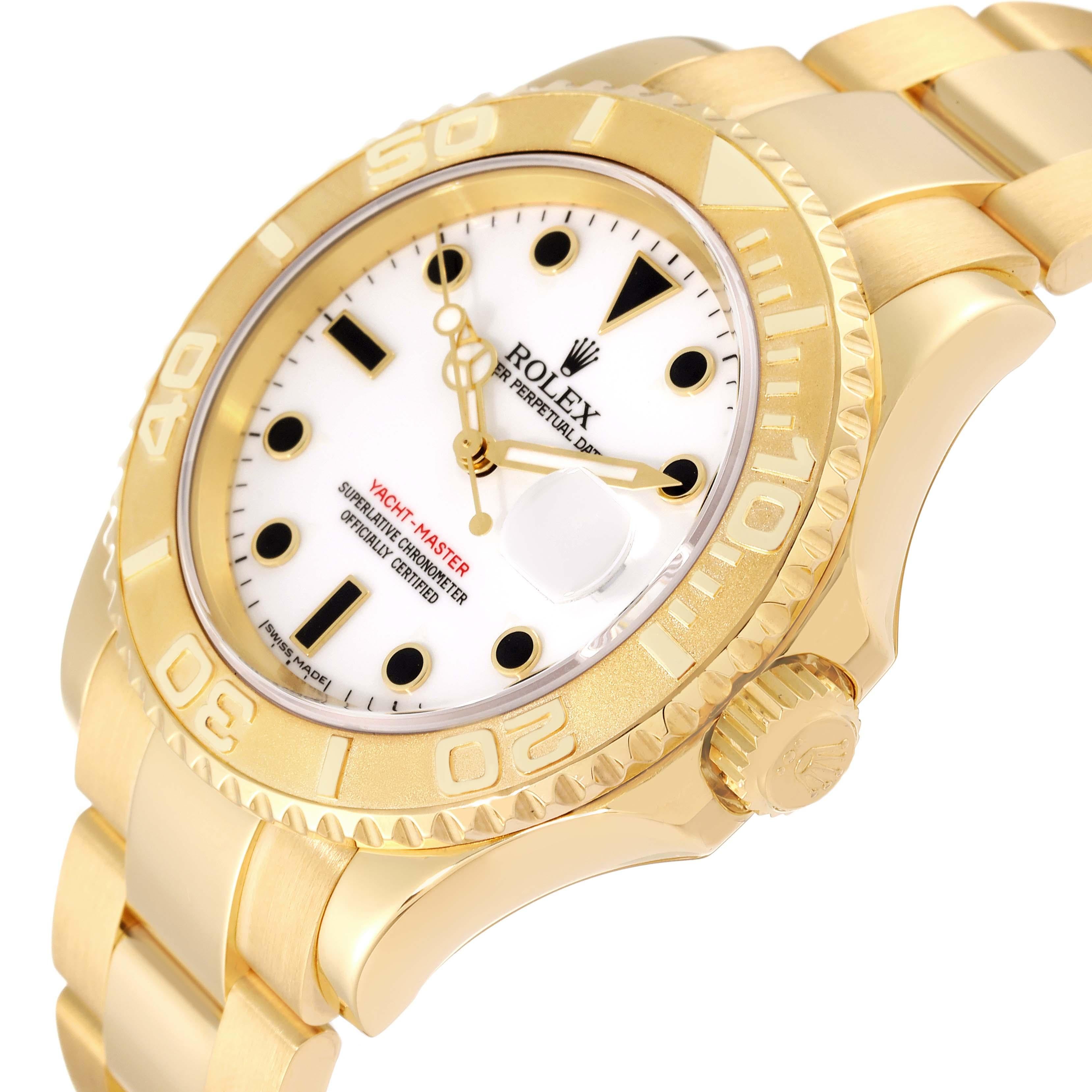 Rolex Yachtmaster 40mm Yellow Gold White Dial Mens Watch 16628 1