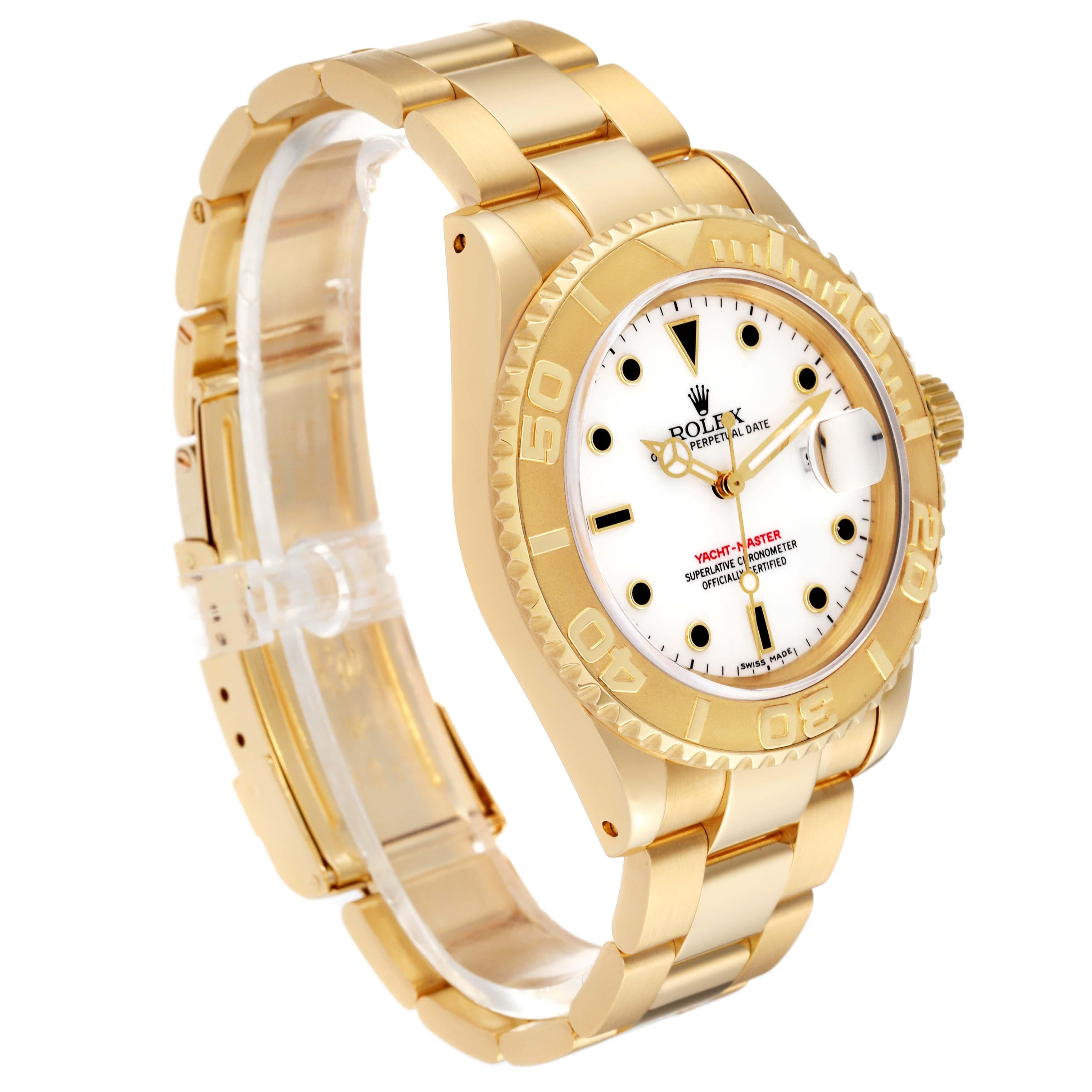 Rolex Yachtmaster 40mm Yellow Gold White Dial Mens Watch 16628 2