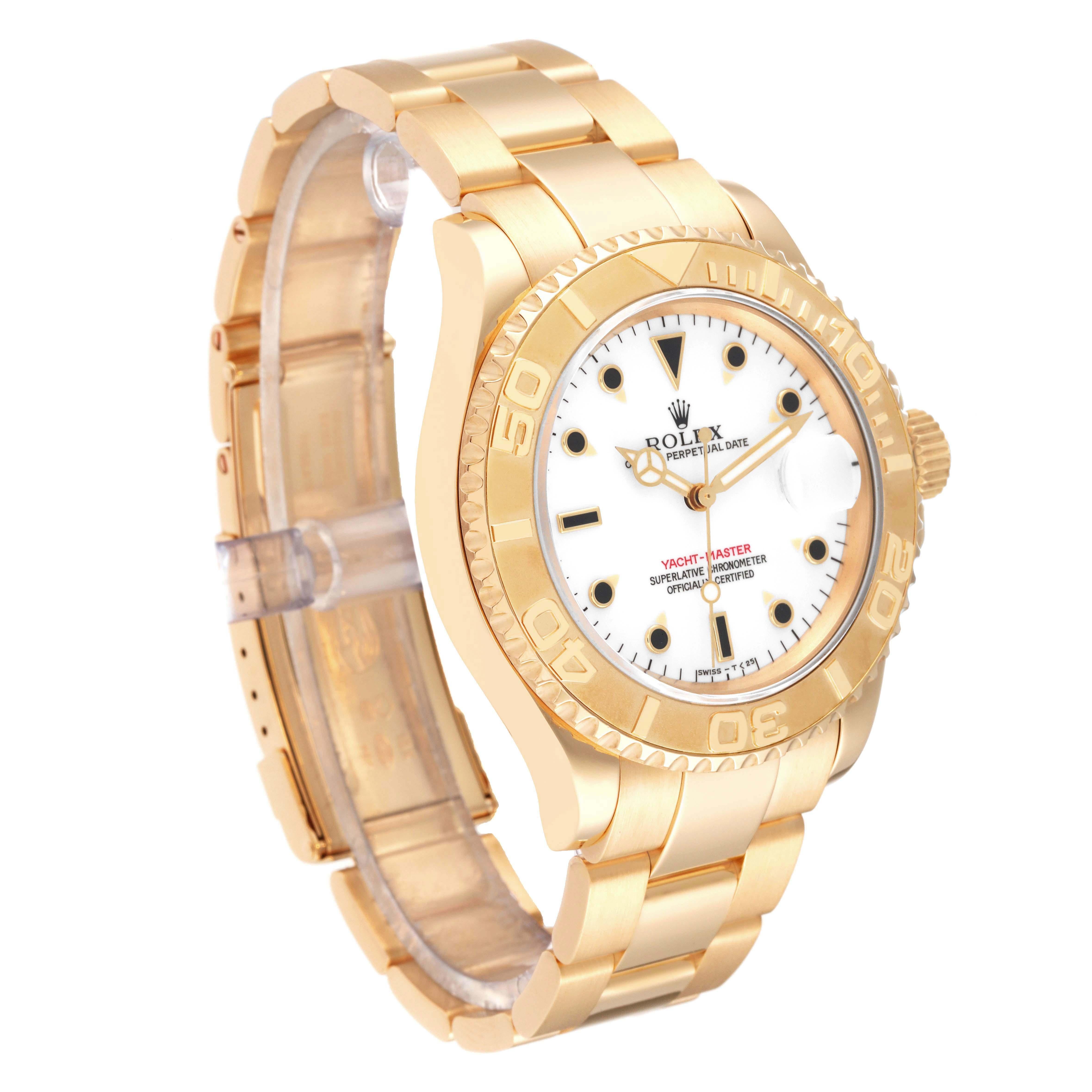 Rolex Yachtmaster 40mm Yellow Gold White Dial Mens Watch 16628 4