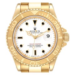 Rolex Yachtmaster 40mm Yellow Gold White Dial Mens Watch 16628