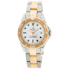 Vintage Rolex Yachtmaster 68623 Unisex Automatic Watch White Dial 18 Karat Two-Tone