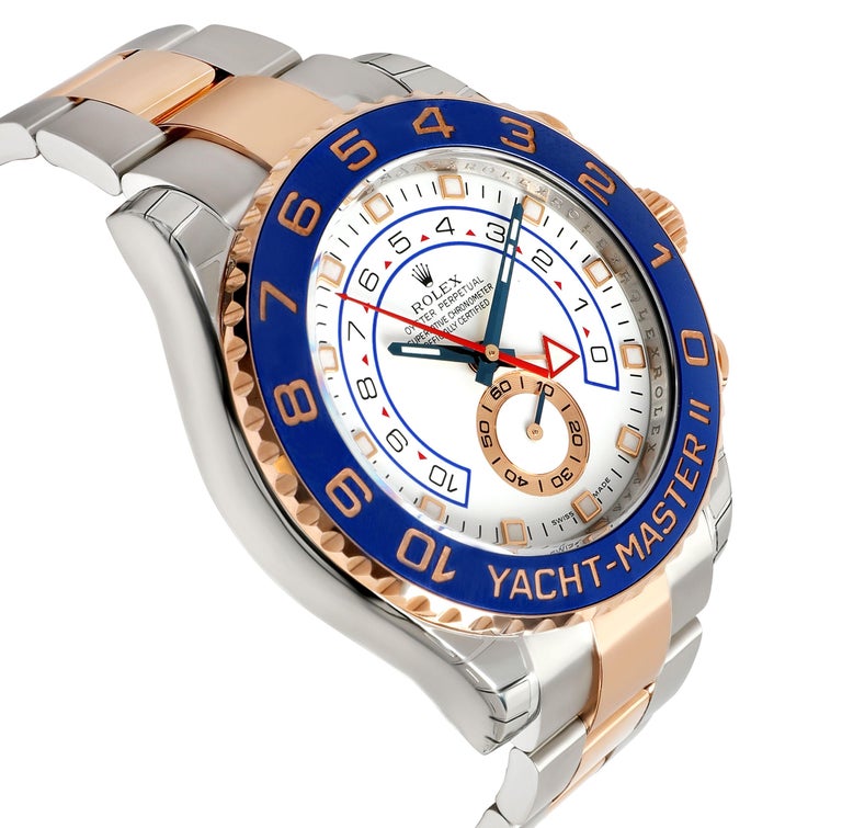 Rolex Yachtmaster II 116681 Men's Watch in 18kt Stainless Steel / Rose Gold  For Sale at 1stDibs | rolex yacht-master 2 rose gold price, rolex yacht  master 2 everose gold, used rolex