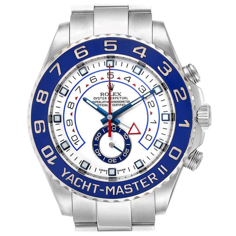 Rolex Yachtmaster II 44 Blue Cerachrom Bezel Men's Watch 116680 Box ...