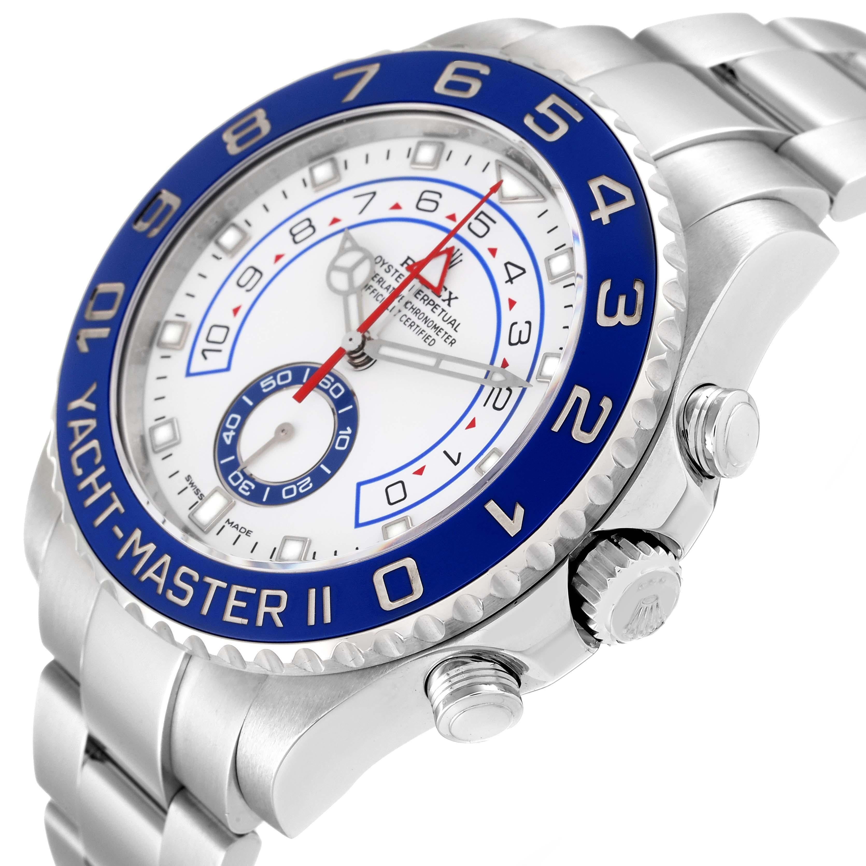 Rolex Yachtmaster II 44 Blue Cerachrom Bezel Steel Mens Watch 116680 Box Card 1