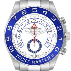 Rolex Yachtmaster II 44 Blaue Cerachrom-Lünette Stahl Herrenuhr 116680 Box Card