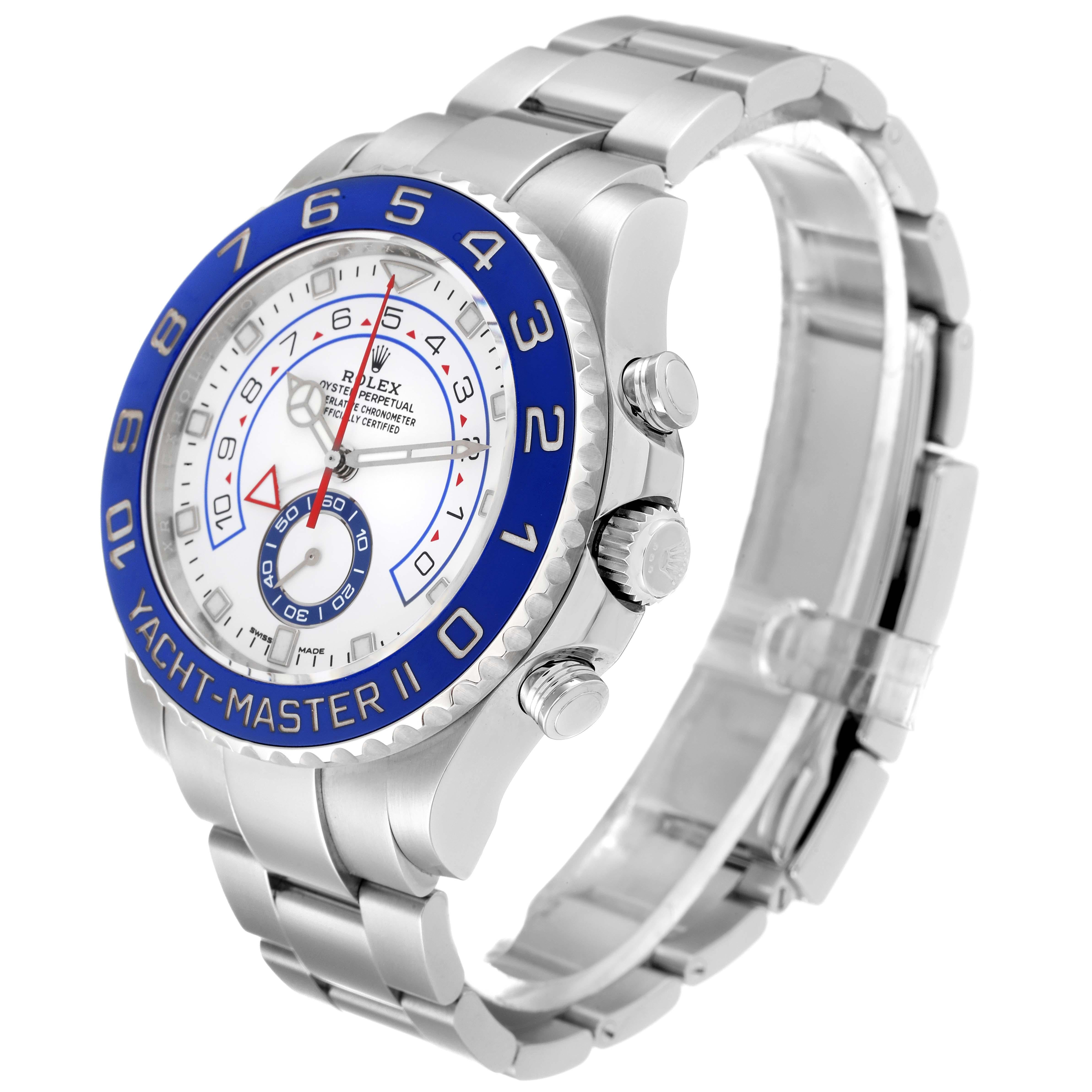 Men's Rolex Yachtmaster II 44 Blue Cerachrom Bezel Steel Mens Watch 116680 For Sale