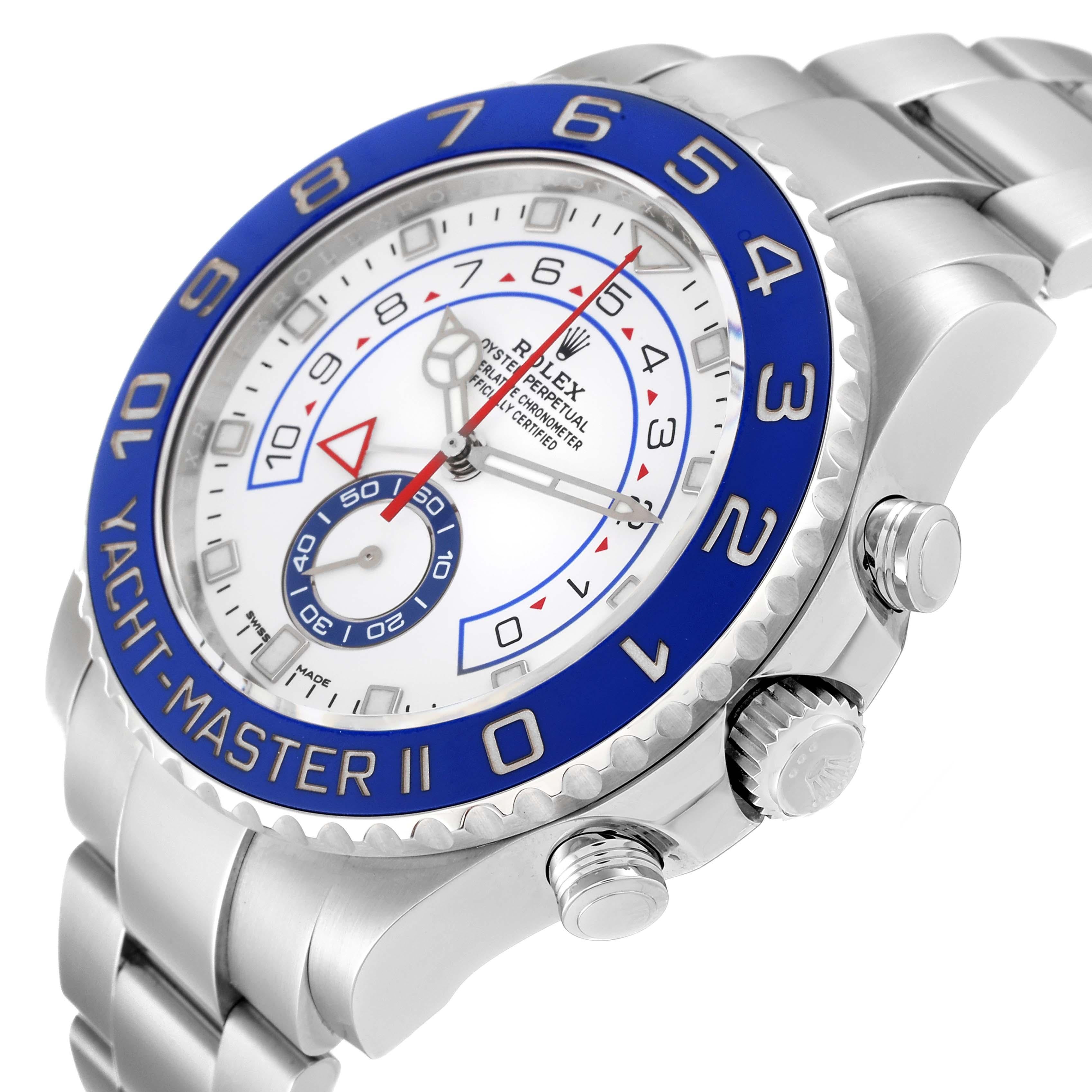 Rolex Yachtmaster II 44 Blue Cerachrom Bezel Steel Mens Watch 116680 For Sale 1