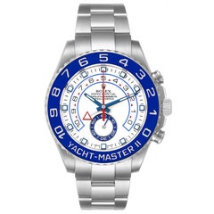 Rolex Yachtmaster II 44 Steel Blue Cerachrom Bezel Mens Watch 116680 Box Card