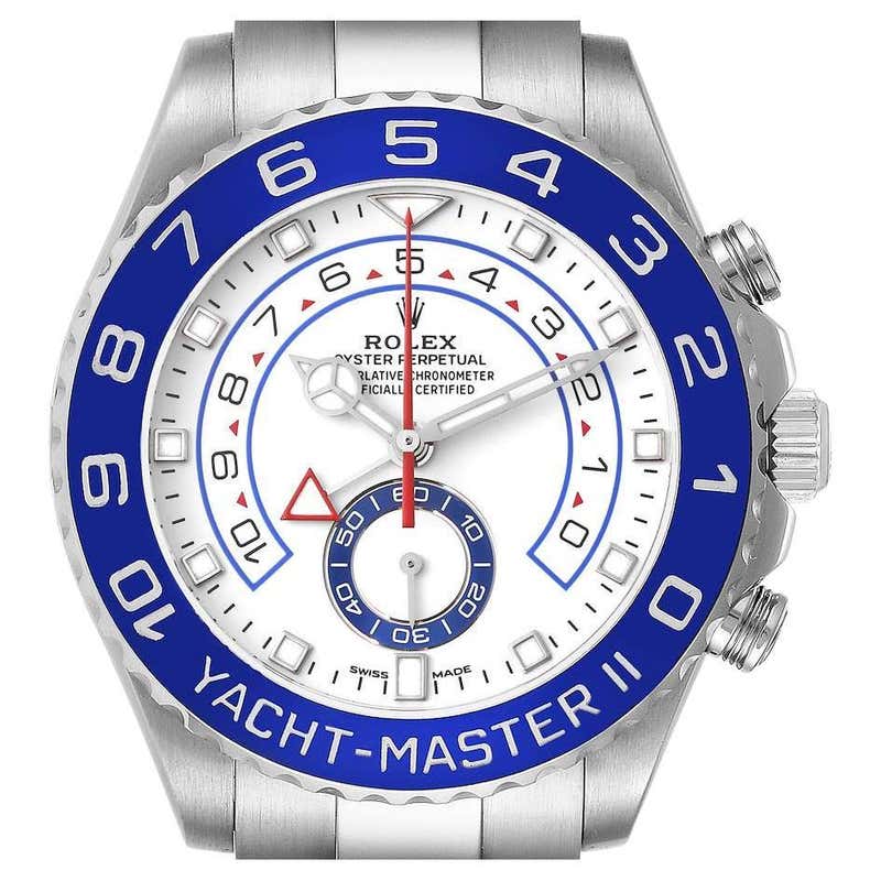 Rolex Yacht-Master II Steel Ceramic White Dial Blue Hand Mens Watch ...
