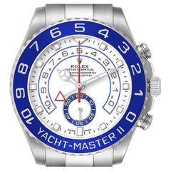 Rolex Yachtmaster II 44 Steel Blue Cerachrom Bezel Mens Watch 116680 Box Card