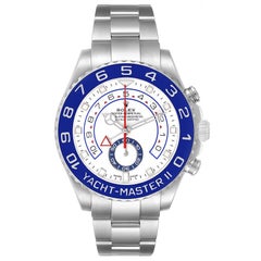 Rolex Yachtmaster II 44 Steel Blue Cerachrom Bezel Mens Watch 116680 Unworn