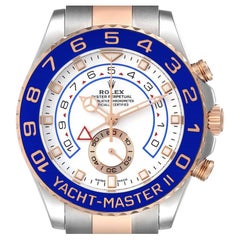 Rolex Yachtmaster II 44mm Steel Rose Gold Mens Watch 116681 Box Card