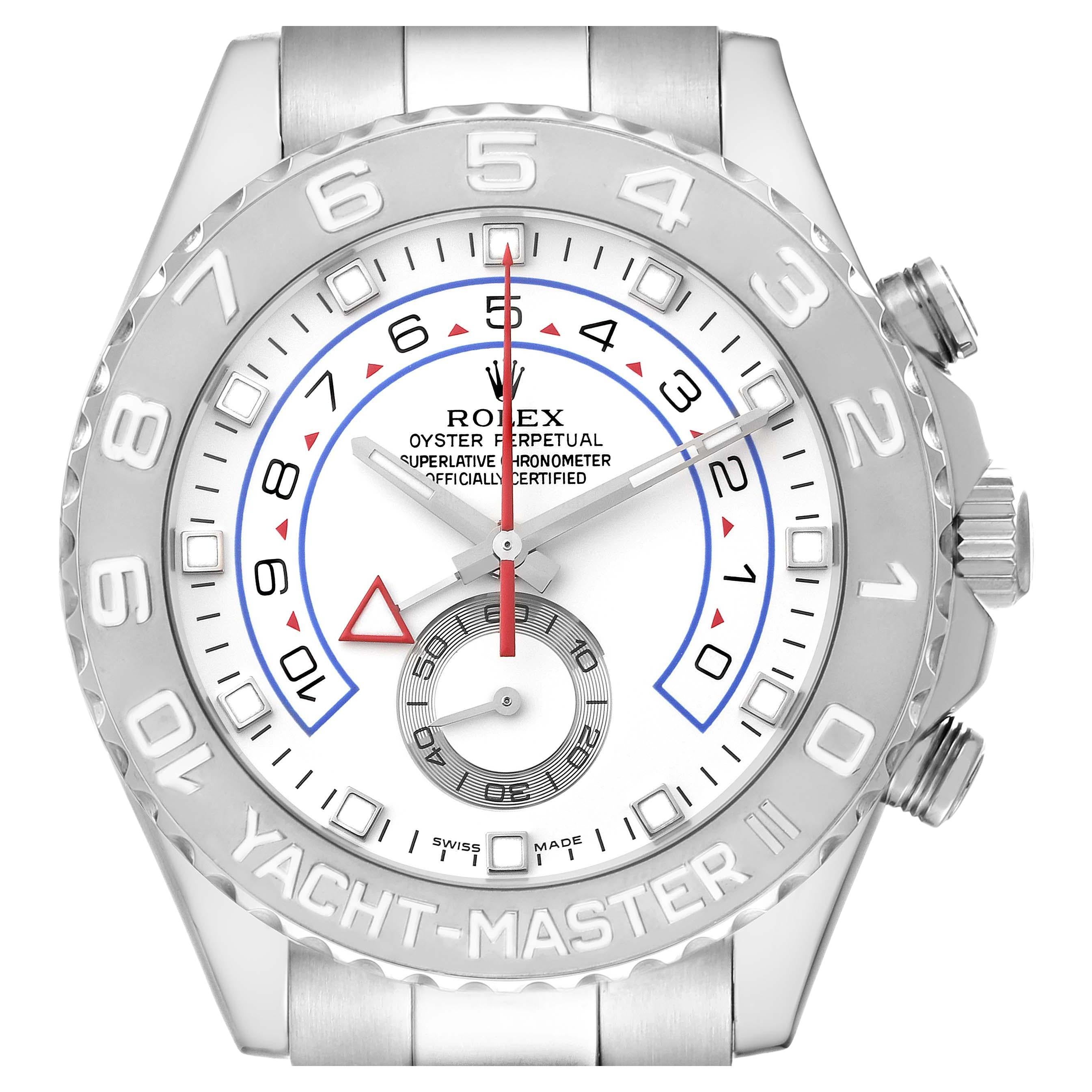 Rolex Yachtmaster II Regatta White Gold Platinum Mens Watch 116689