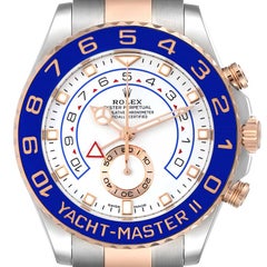 Rolex Yachtmaster II Rolesor EveRose Gold Steel Mens Watch 116681 Box Card