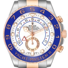 Rolex Yachtmaster II Rolesor Everose Gold Steel Mens Watch 116681 Box Card