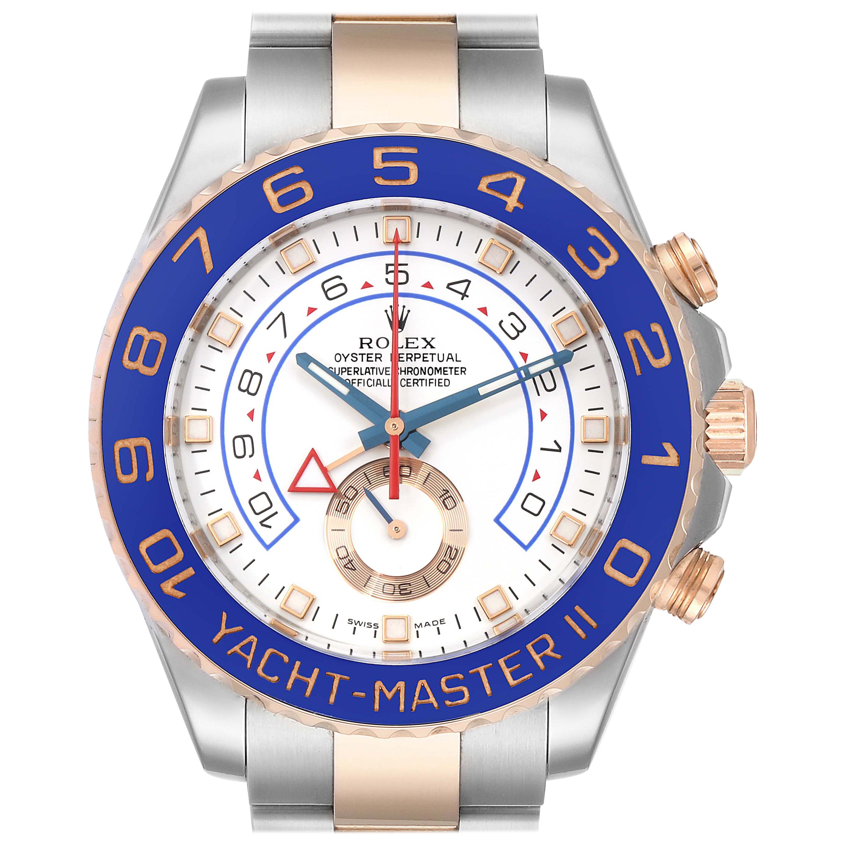 Rolex Yachtmaster II Rolesor EveRose Gold Steel Men's Watch 116681 For Sale