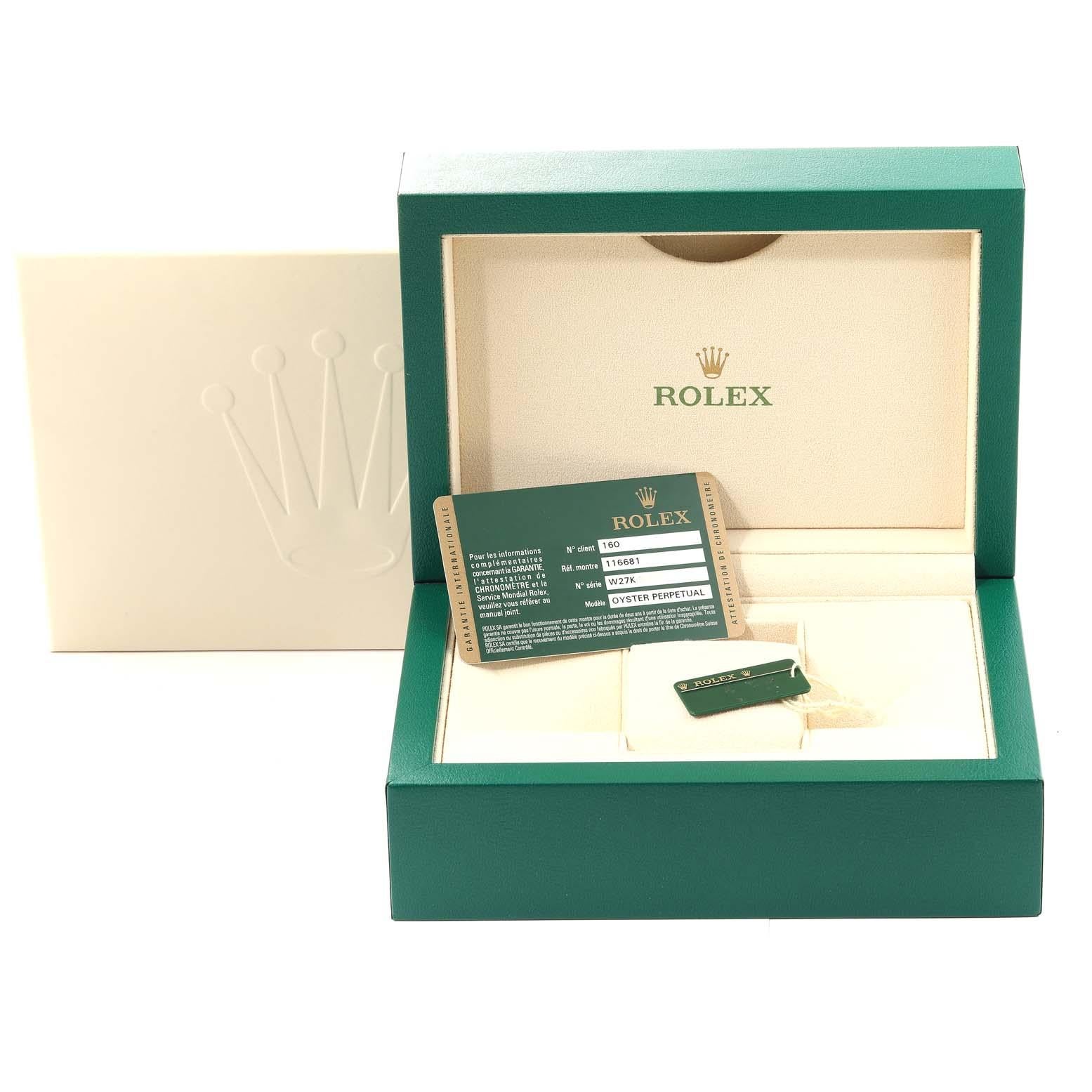 Rolex Yachtmaster II Steel Rose Gold Mens Watch 116681 Box Card For Sale 6