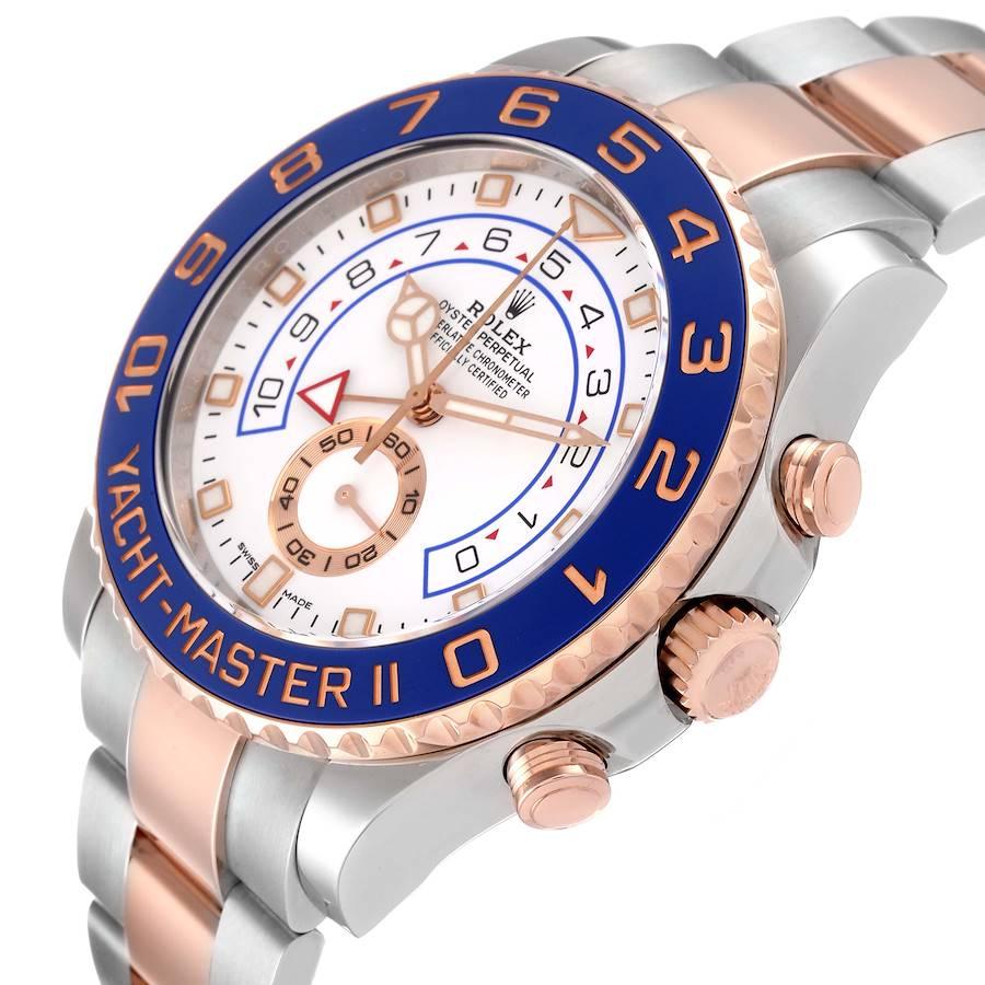 Rolex Yachtmaster II Steel Rose Gold Mens Watch 116681 Box Card In Excellent Condition In Atlanta, GA