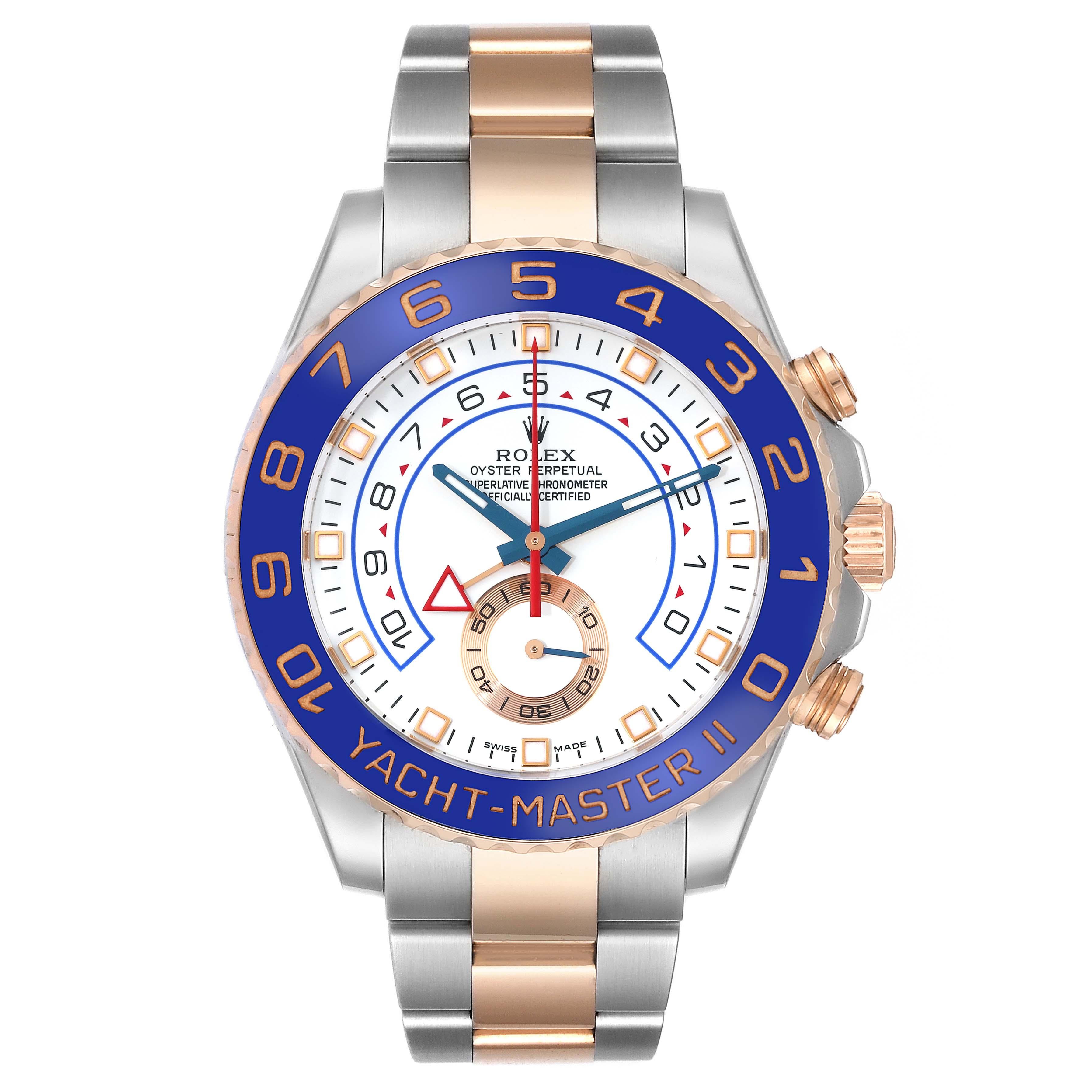 Rolex Yachtmaster II Steel Rose Gold Mens Watch 116681 For Sale 1