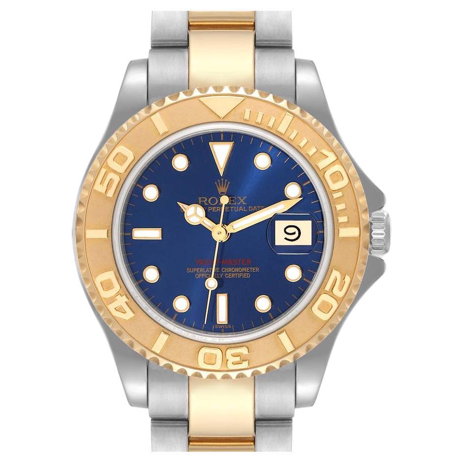 Rolex Yachtmaster 35 Midsize Blue Dial Steel Yellow Gold Mens Watch ...