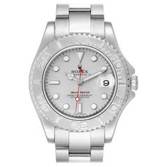 Rolex Yachtmaster Midsize Steel Platinum Men's Watch 168622 Box Papers