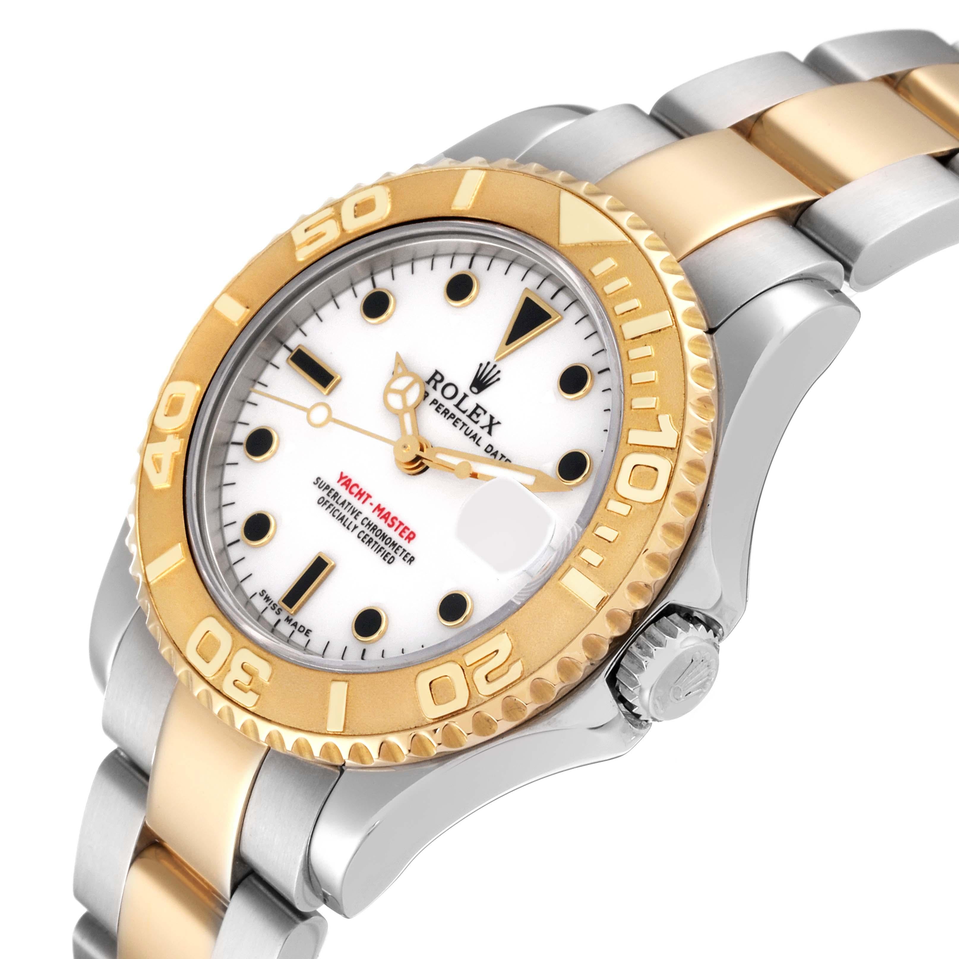 Men's Rolex Yachtmaster Midsize Steel Yellow Gold Mens Watch 168623 Box Papers