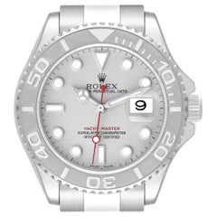 Rolex Yachtmaster Platinum Dial Bezel Steel Mens Watch 16622 Box Papers