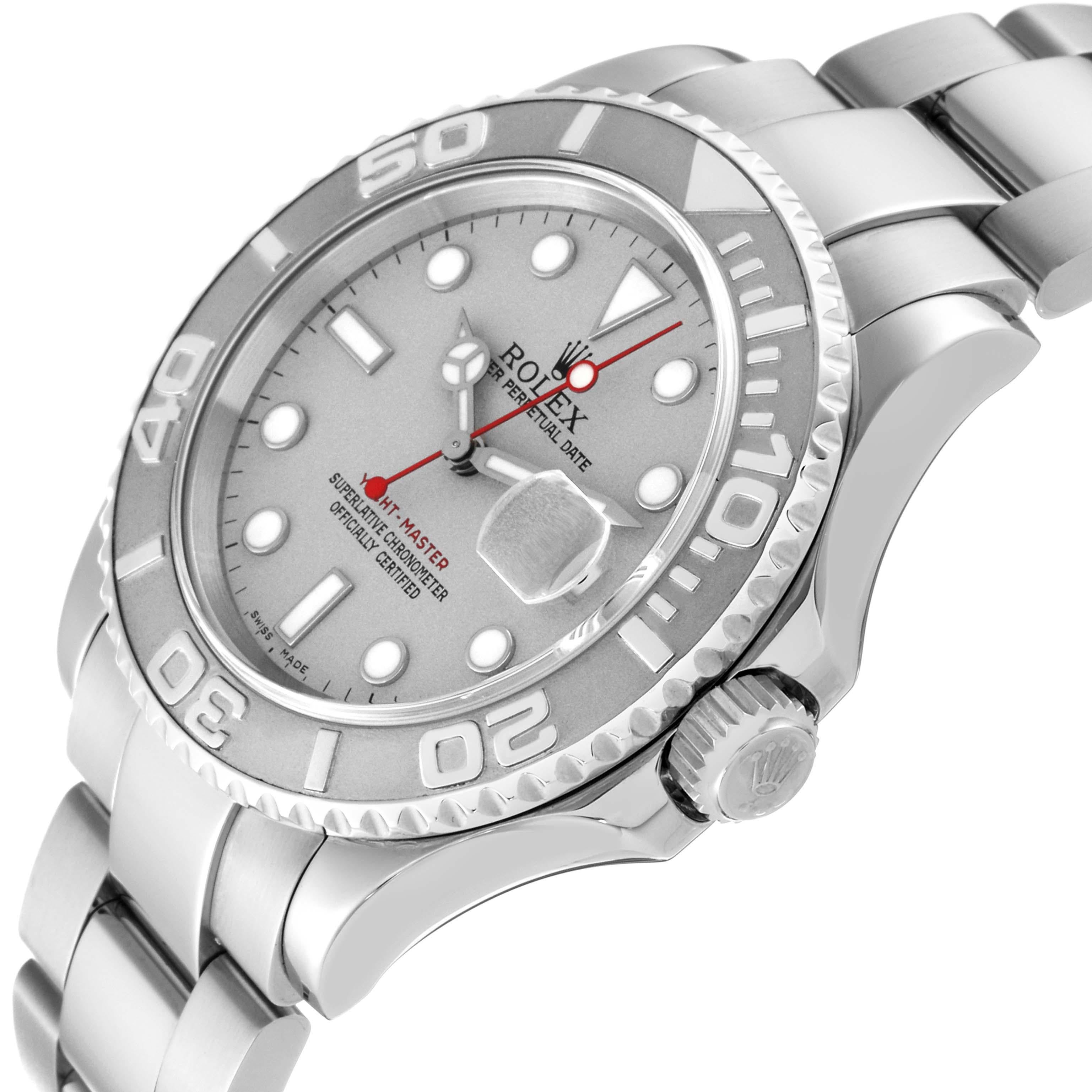 Rolex Yachtmaster Platinum Dial Bezel Steel Mens Watch 16622 For Sale 1