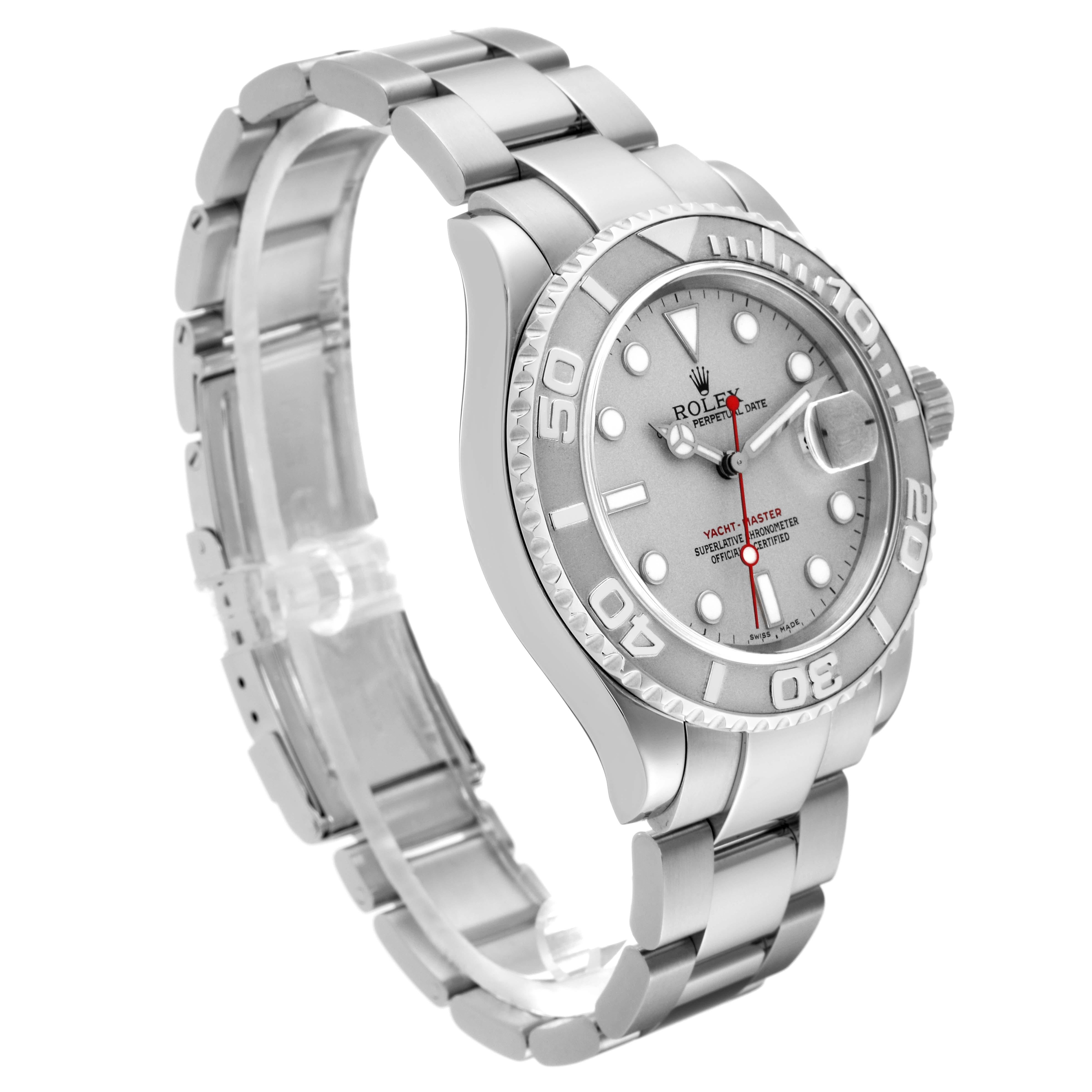 Rolex Yachtmaster Platinum Dial Bezel Steel Mens Watch 16622 For Sale 4