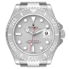 Rolex Yachtmaster Platinum Dial Platinum Bezel Steel Mens Watch 116622 Box Card