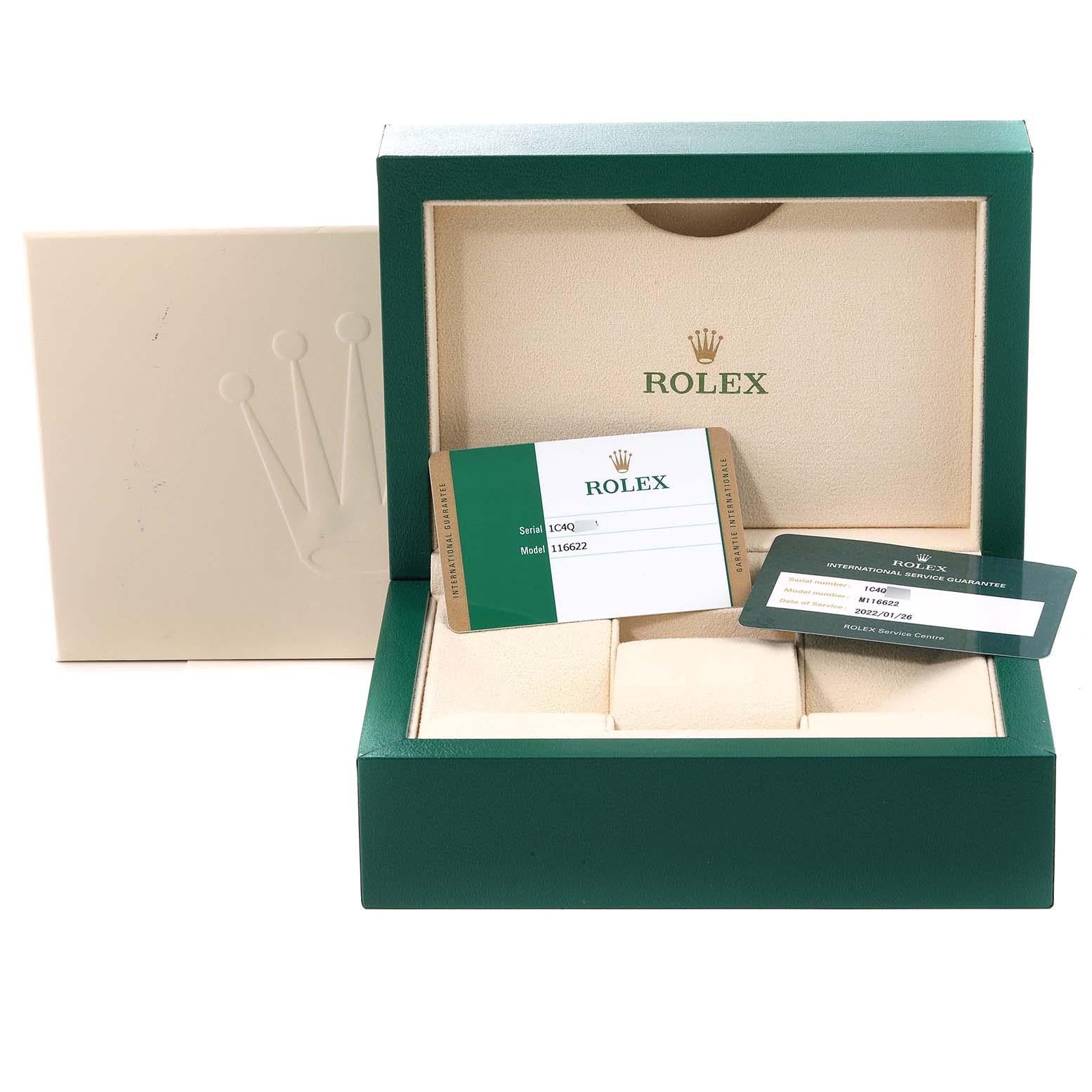Rolex Yachtmaster Platinum Dial Steel Mens Watch 116622 Box Card 5