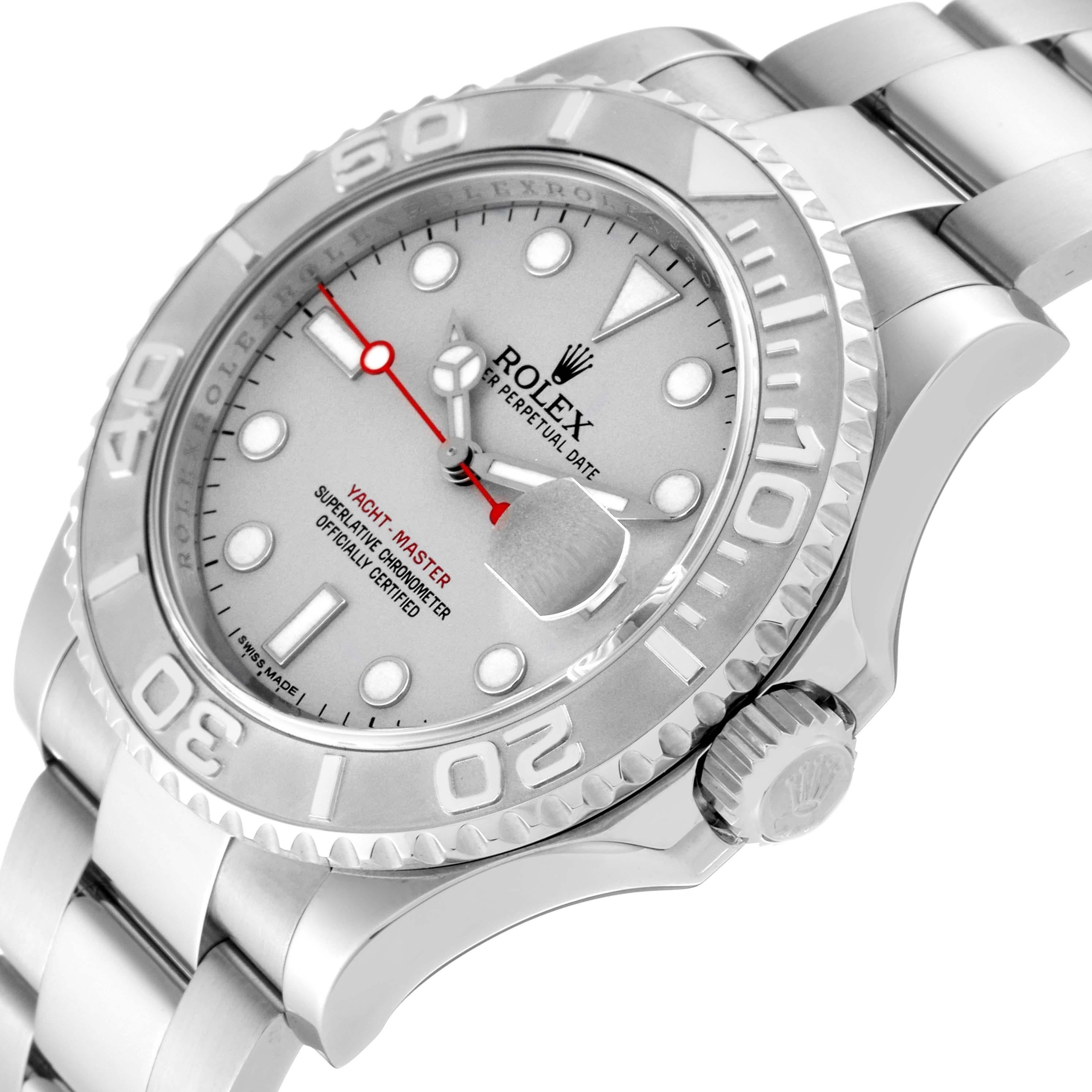 Men's Rolex Yachtmaster Platinum Dial Steel Mens Watch 116622 For Sale