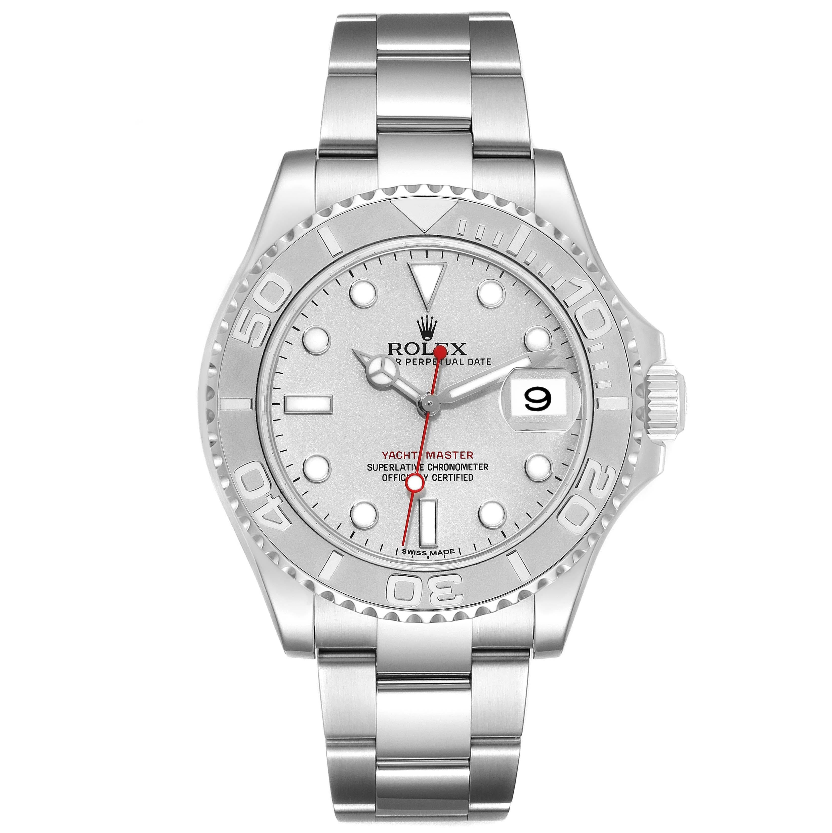 Rolex Yachtmaster Platinum Dial Steel Mens Watch 116622 For Sale 1