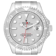 Used Rolex Yachtmaster Platinum Silver Dial Steel Mens Watch 16622 Box Papers