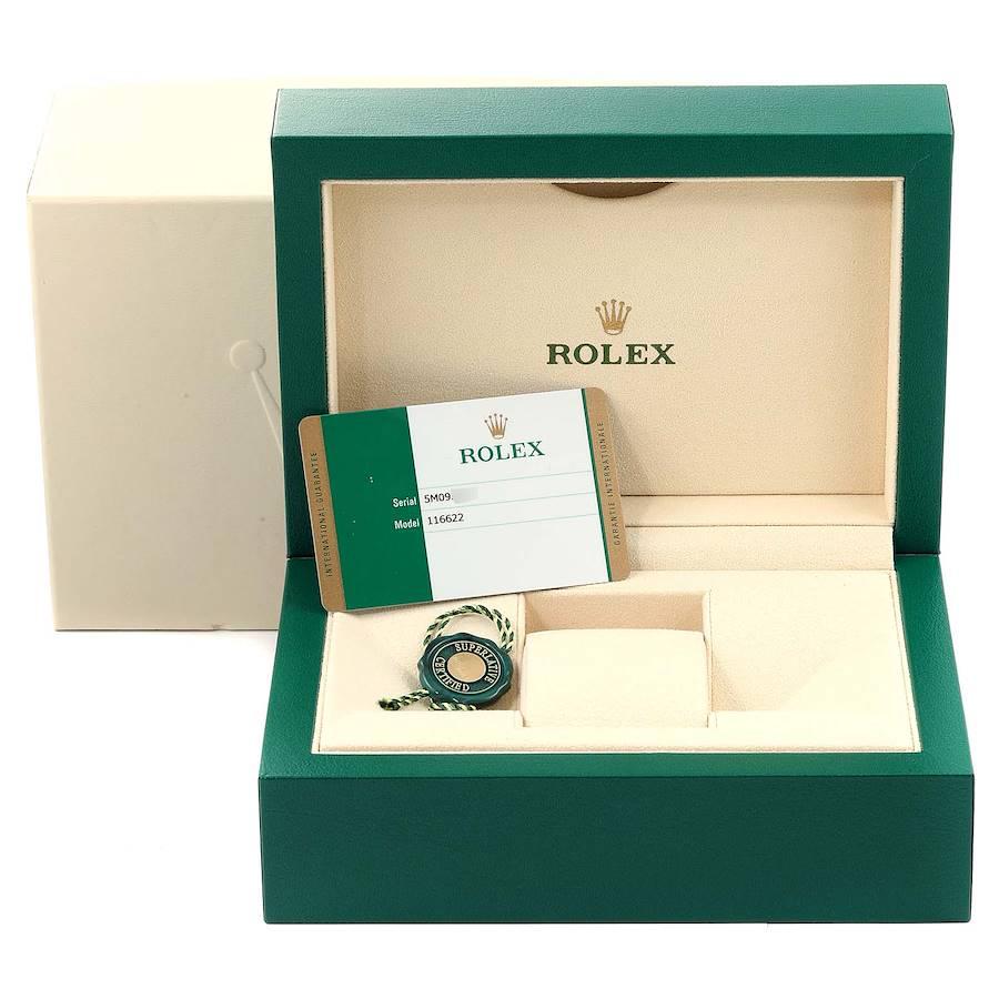Rolex Yachtmaster Rhodium Dial Steel Platinum Mens Watch 116622 Box Card 4