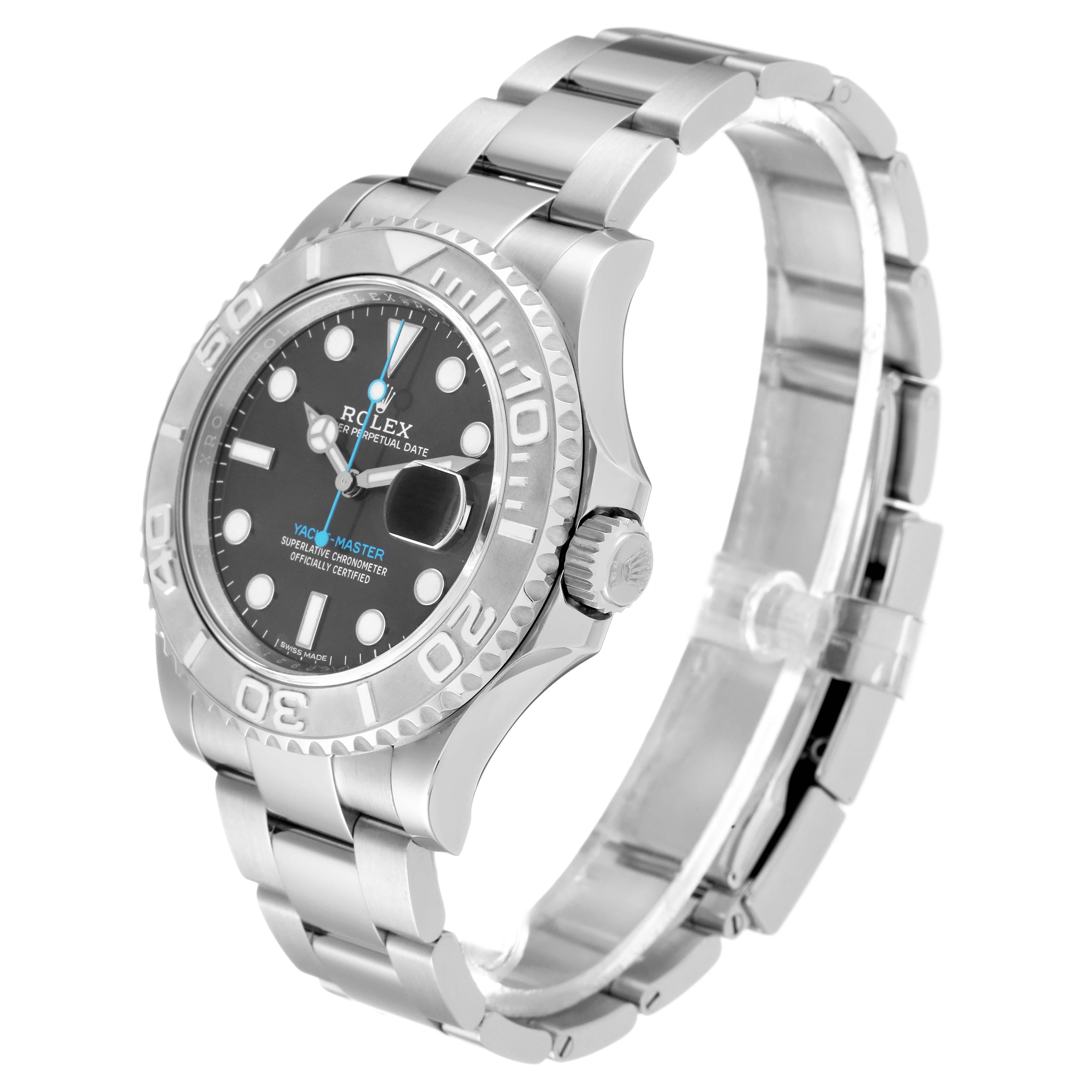 Men's Rolex Yachtmaster Rhodium Dial Steel Platinum Mens Watch 116622 Box Card