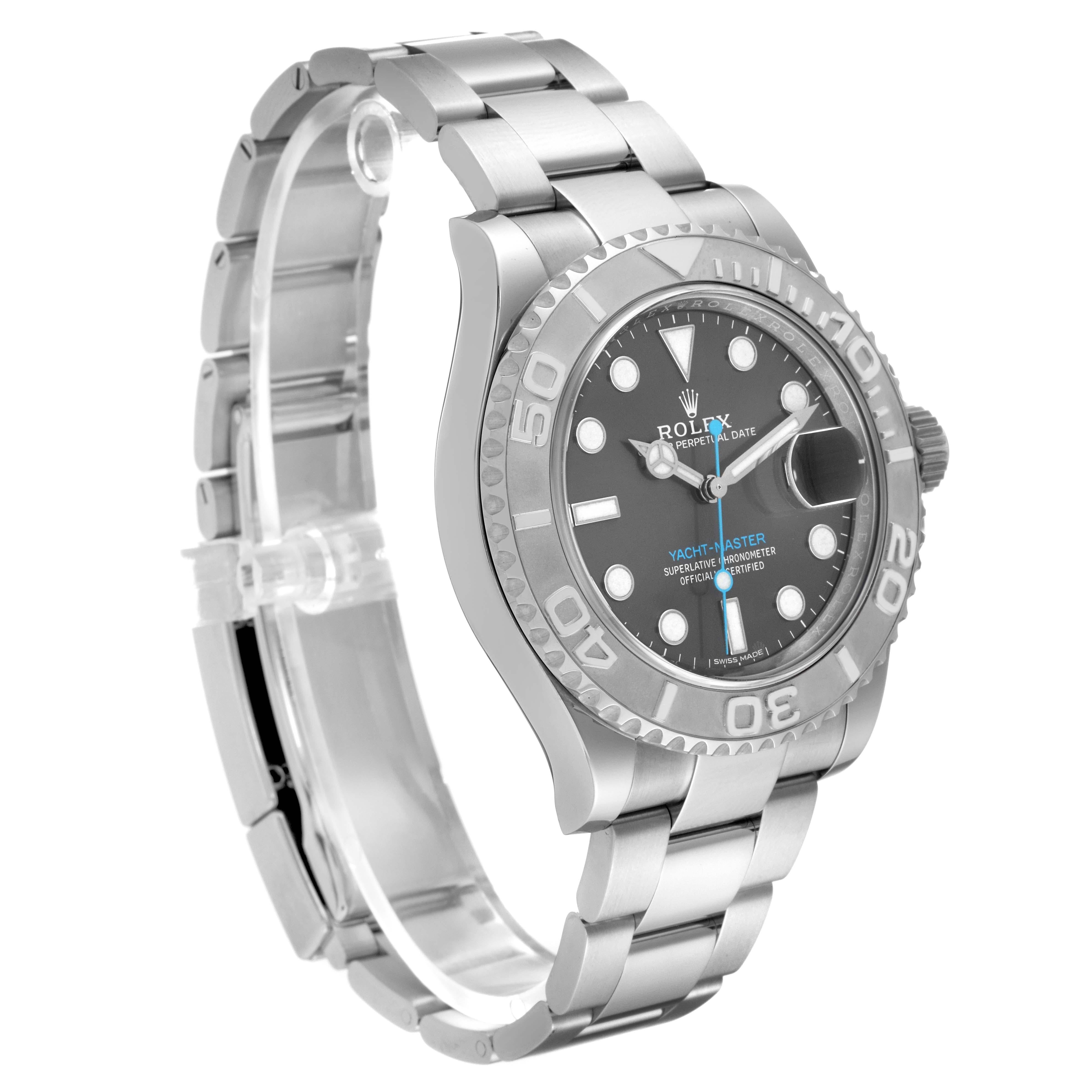 Men's Rolex Yachtmaster Rhodium Dial Steel Platinum Mens Watch 116622 Box Card For Sale
