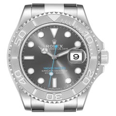 Rolex Yachtmaster Rhodium Dial Steel Platinum Mens Watch 116622 Box Card