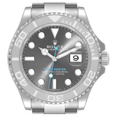 Rolex Yachtmaster Rhodium Dial Steel Platinum Mens Watch 116622 Box Card
