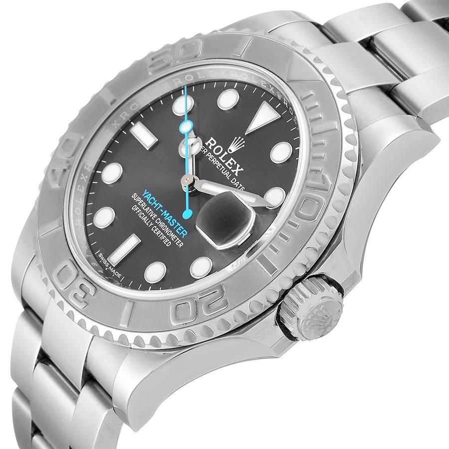 Rolex Yachtmaster Rhodium Dial Steel Platinum Men's Watch 116622 Box Papers For Sale 2