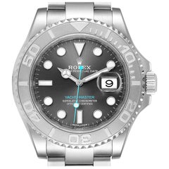 Used Rolex Yachtmaster Rhodium Dial Steel Platinum Men's Watch 116622