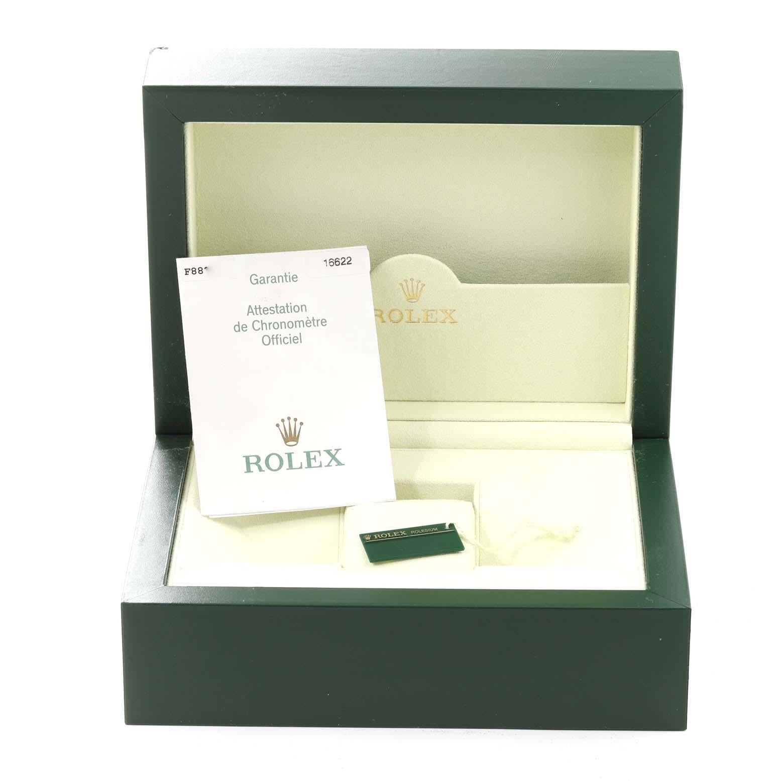 Rolex Yachtmaster Silver Dial Platinum Bezel Steel Mens Watch 16622 Box Papers 8