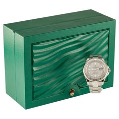 Used Rolex Yachtmaster Stainless Steel Men's Watch Platinum Bezel 16622 w/ Box