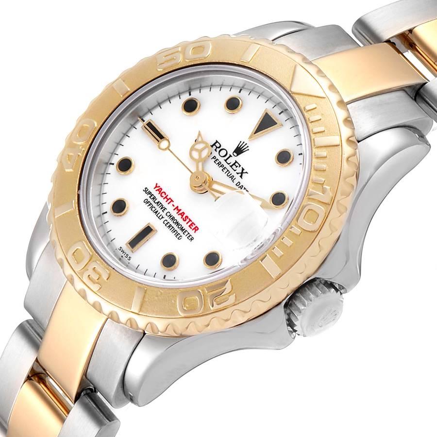 Rolex Yachtmaster Steel 18K Yellow Gold Ladies Watch 169623 Box Papers In Excellent Condition For Sale In Atlanta, GA