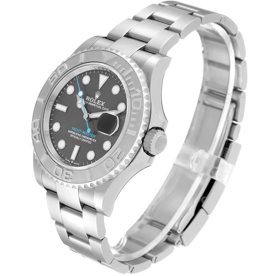 Rolex Yachtmaster Stahl Platin Lünette Rhodium Zifferblatt Herrenuhr 126622 Box Kartenetui 1