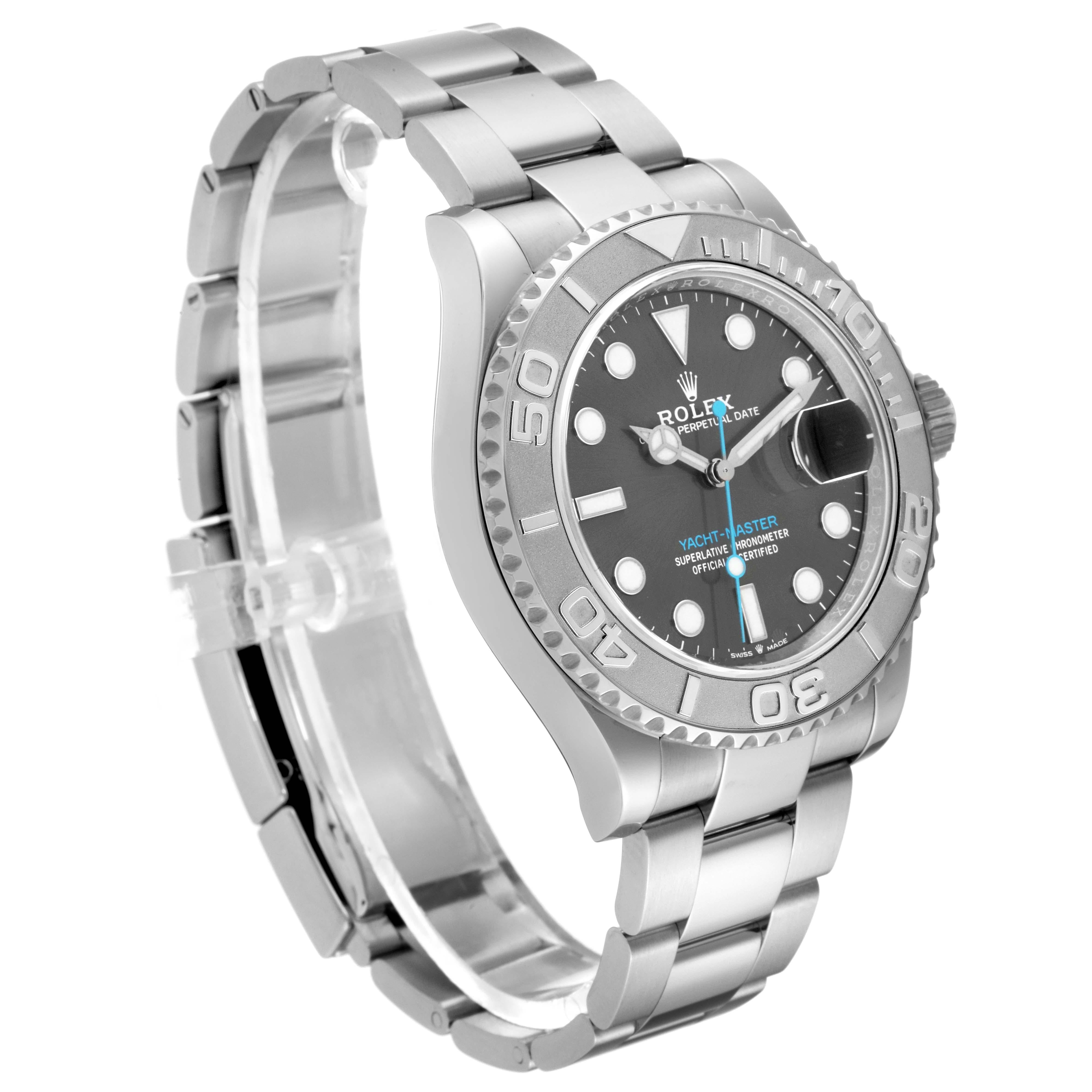 Rolex Yachtmaster Steel Platinum Bezel Rhodium Dial Mens Watch 126622 Card For Sale 4