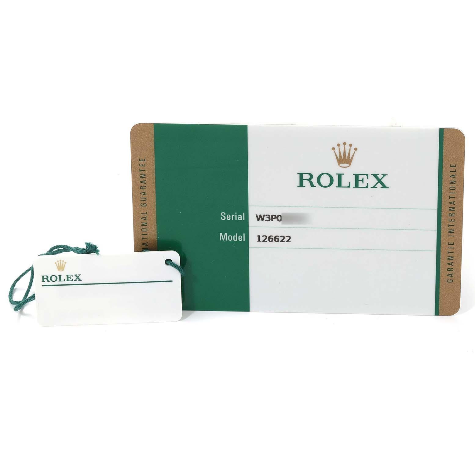 Rolex Yachtmaster Steel Platinum Bezel Rhodium Dial Mens Watch 126622 Card For Sale 5