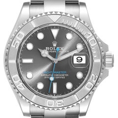 Rolex Yachtmaster Steel Platinum Bezel Rhodium Dial Mens Watch 126622 Card